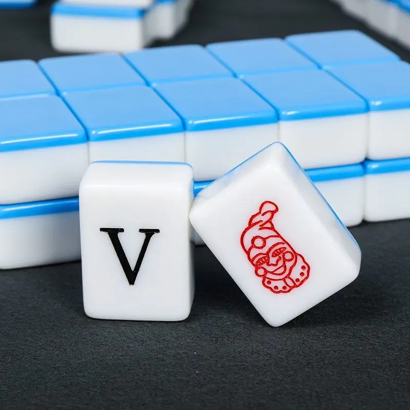 OEM Engraved Acrylic Letter Spelling Learning Toys Alphabet Education Toy 68 Mini Mahjong Tiles for Kids Family Table BoardGame