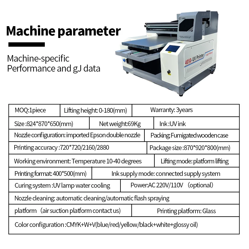 Dahao Factory Price 4050 UV Flatbed Printer Ricoh I3200/XP600 Print Head Egg Flex Leather Phone Cases Bottles 3-Year Warranty