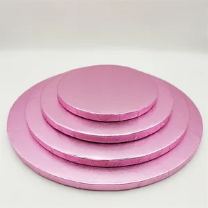 Wholesale 12mm Corrugated Cake Drum Board Round Cake Tray with Rose & Grape Print Stamping Handling