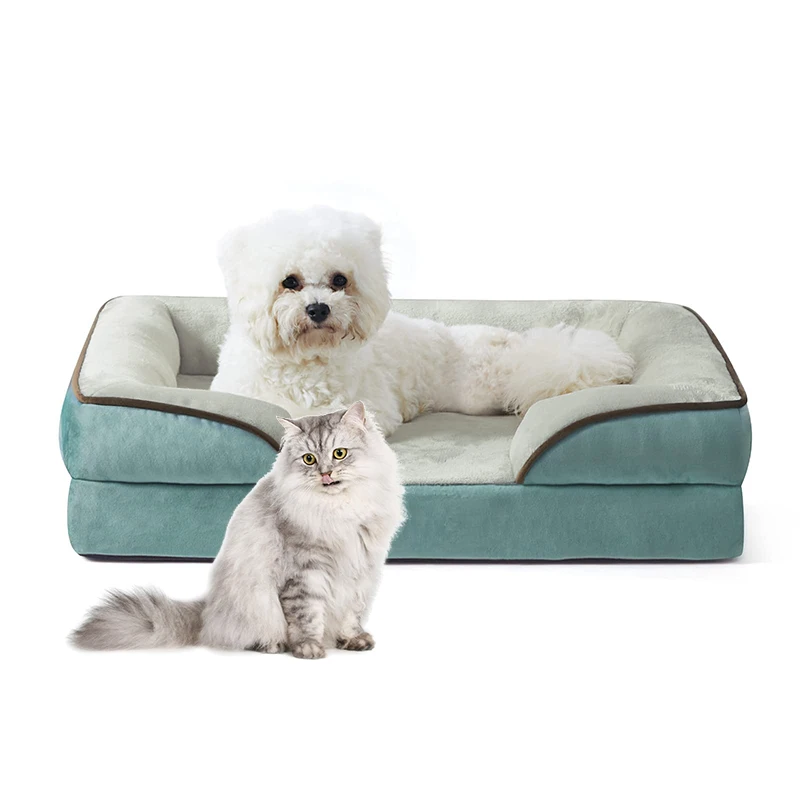 2024 dog products hundebett warm waterproof inner liner small bed pet memory foam orthopedic cat sofa dog couch pet sofa bed