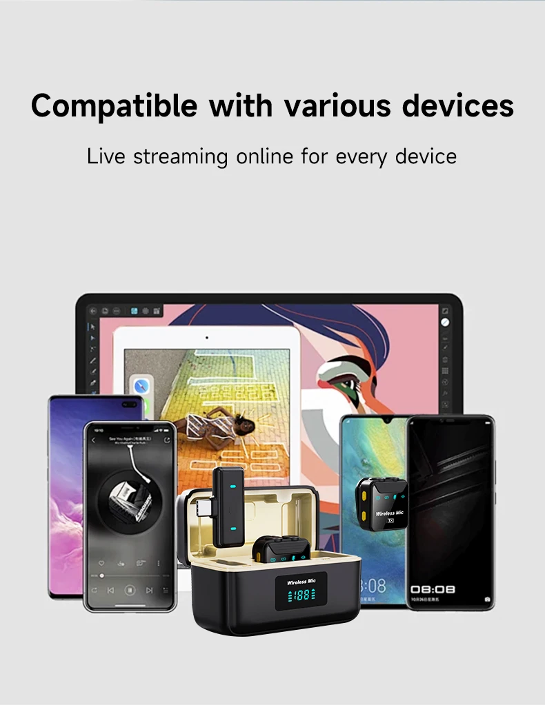 Original SX23 Lavalier Wireless Microphone Interview Collar Clip Dual Lapel Microphone Video Camera Live Streaming Microphone