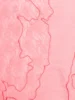 SALMON RED SELF PRINT LINEN WITH LACE
