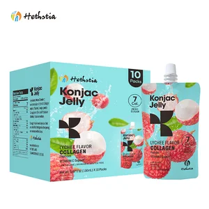 High Vitamin C 150ml Konjac Pouch Zero Sugar Gluten Free Vegan Snacks Cold  Lychee Jelly