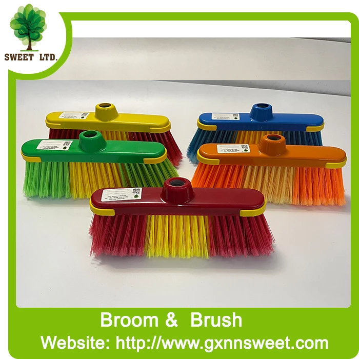 Cleaning Indoor Outdoor Plastic Broom With Wood Stick Brooms In Brooms