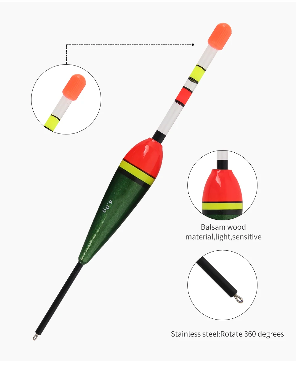 Luminous Fishing Float Led Balsa Wood Float Water Night Fishing Bobber ...