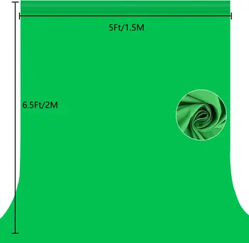 Green Screen Backdrop With T-shape Background Stand Photo Studio Photography Backdrop Live Video Id Photos Portable 150x200cm detail image