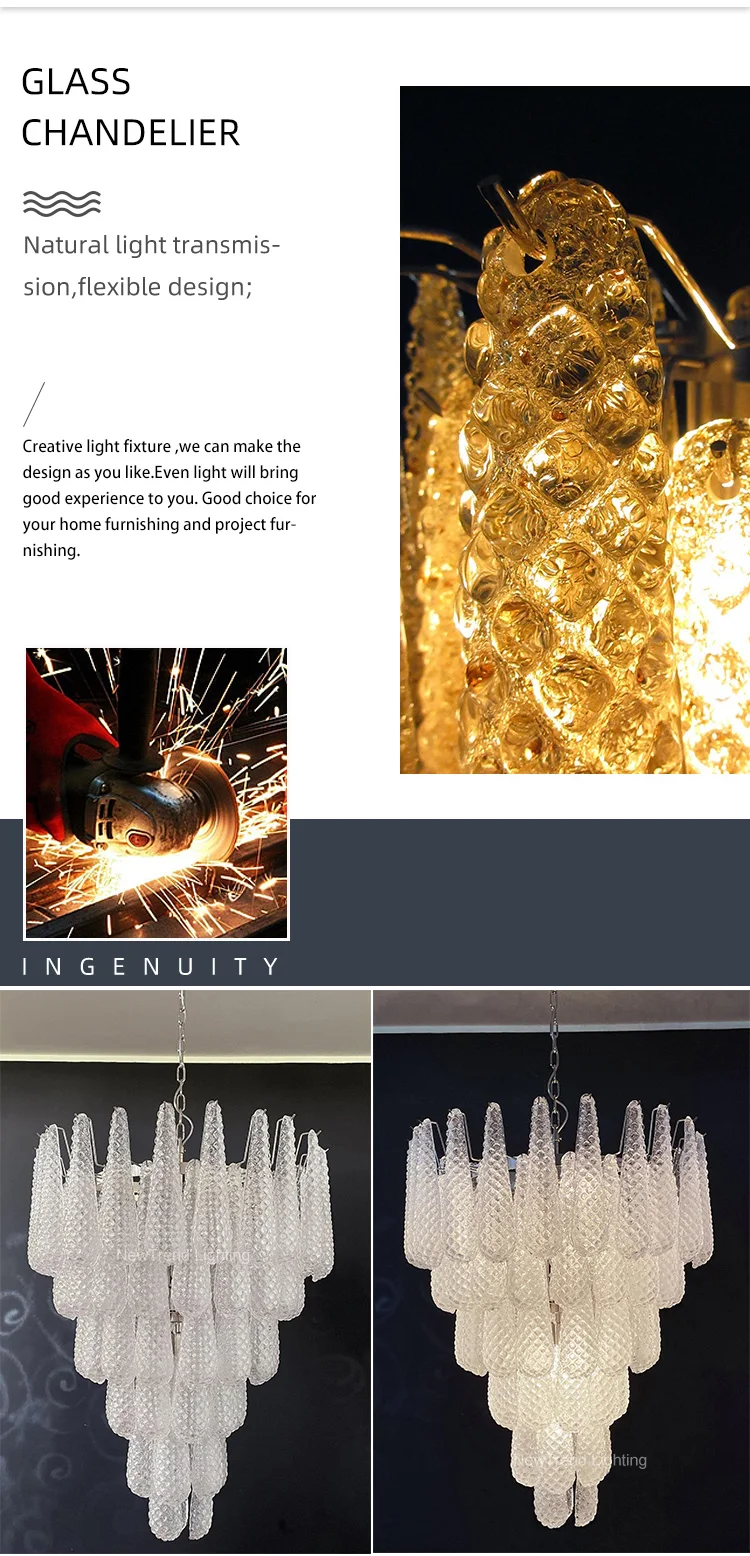 cpl 447 french vintage style murano glass chandelier  luxury italian led pendant light for villa living room dining  duplex staircase-2