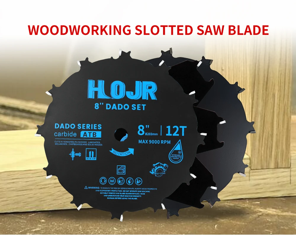 Hojr Dado Blade Set Circular Saw Blade 8in 12tooth Tungsten Carbide