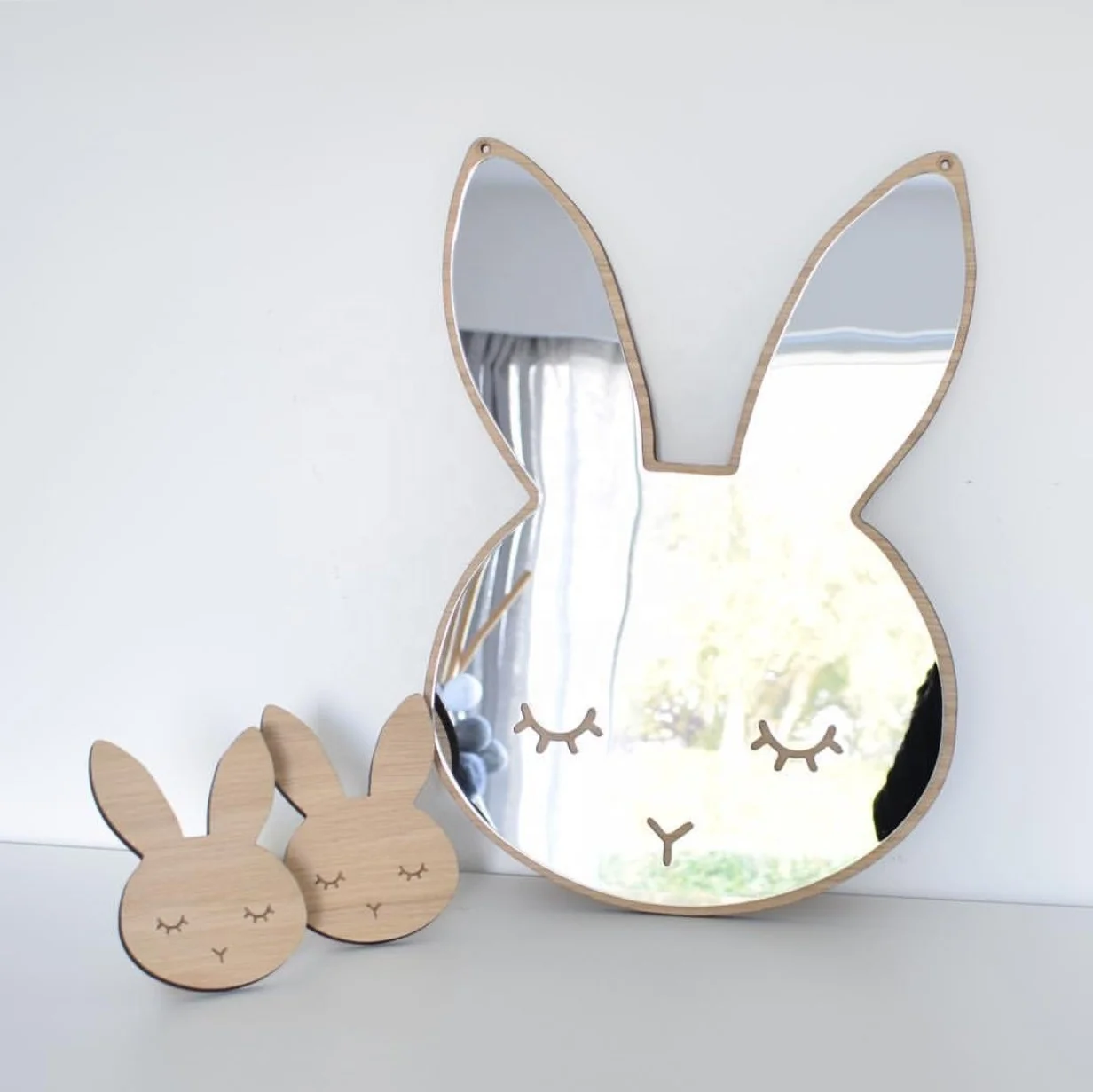 Children Cartoon Decorative Mirror Bathroom Baby Room Rabbit Star