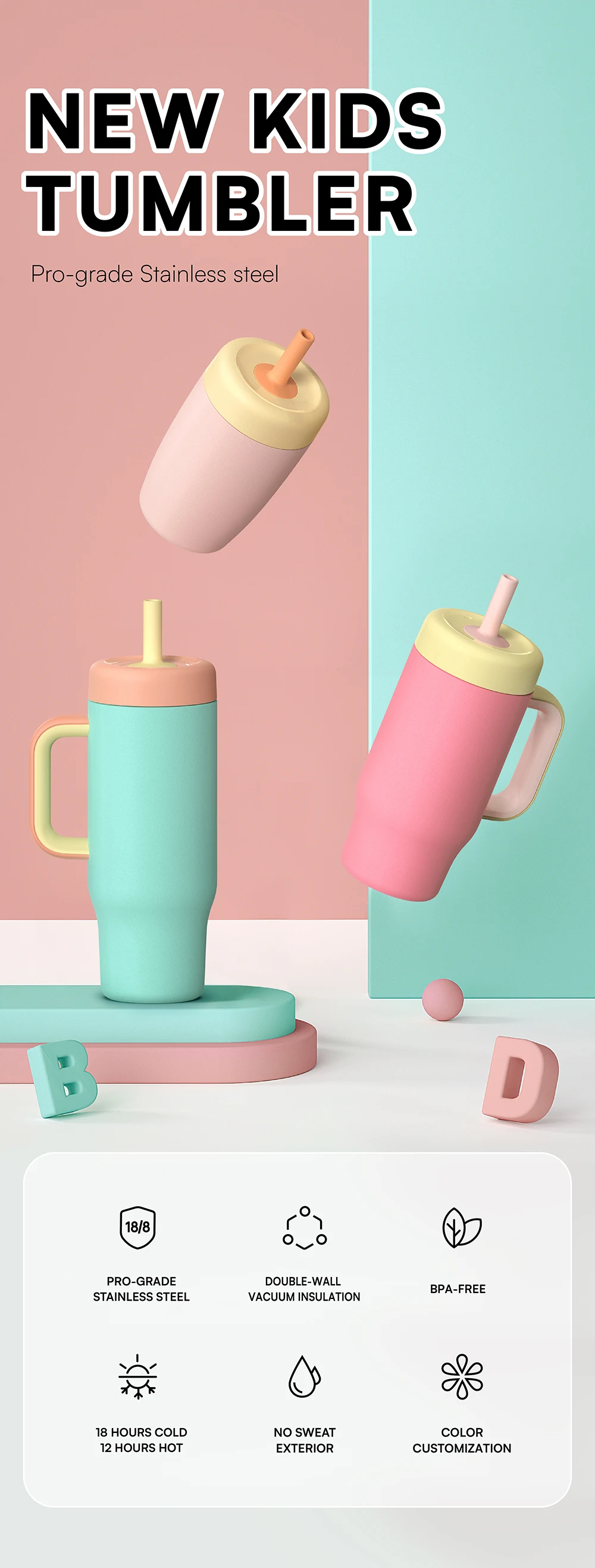 KOLINK Kids Straw Tumbler Angle 1