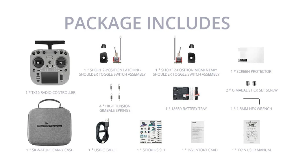 Radiomaster TX15 Radio Controller V5.0 Hall Sensor Gimbals (ELRS / M2) Remote Control 14