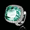 Anillo verde Parra con corte de nido de pájaro de tamaño abierto