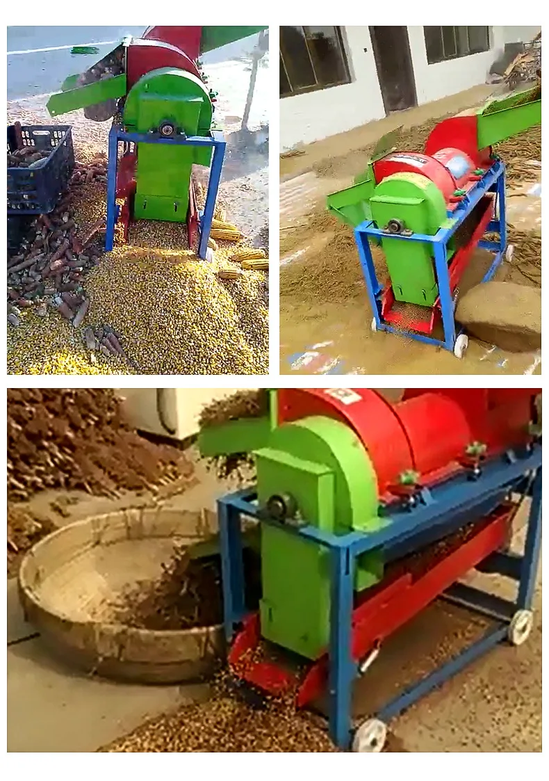 Multi Function Small Portable Electric Sorghum Soybean Multi Crop Paddy Rice Wheat Maize Peeler Corn Sheller Thresher Machine