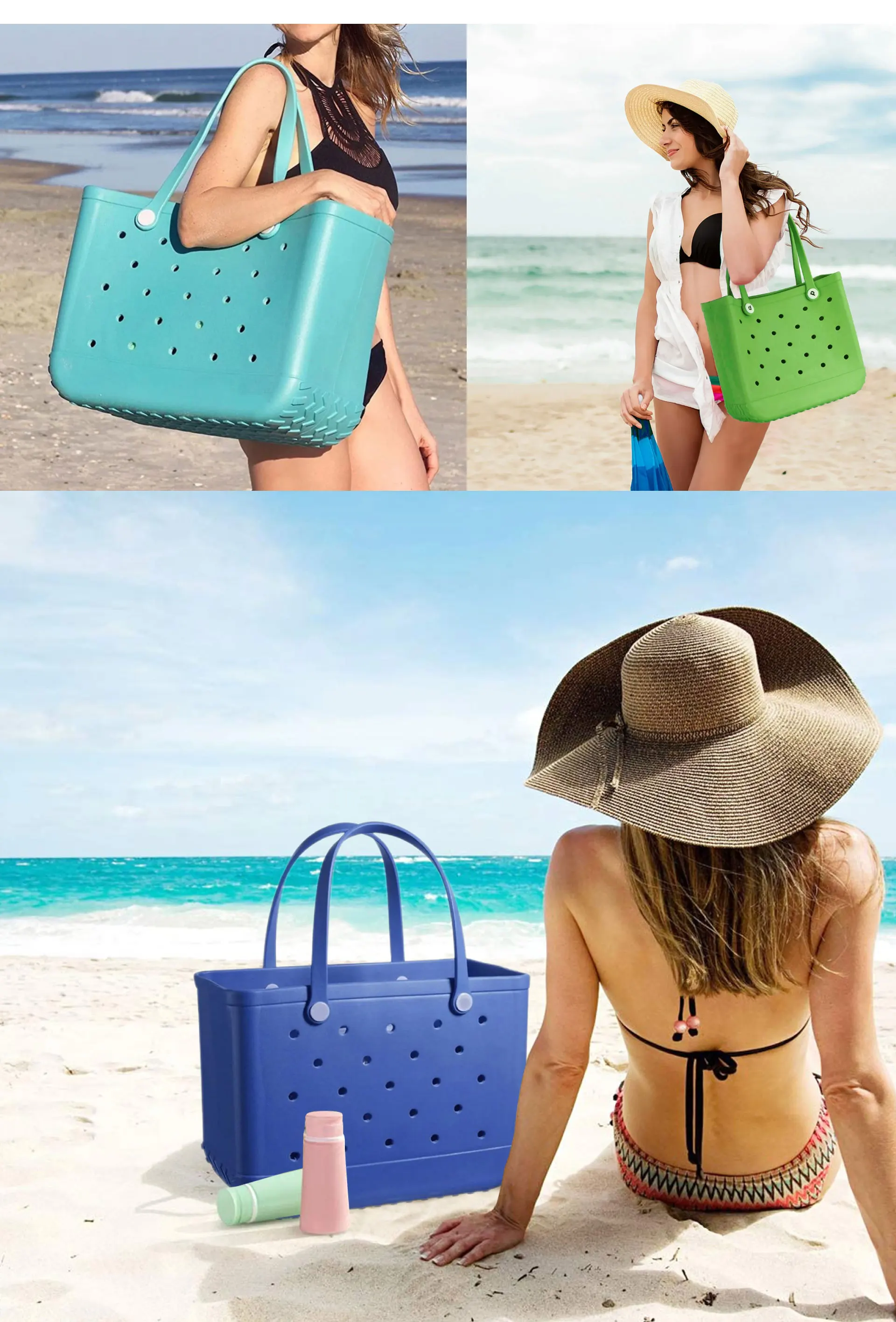 High Quality Large Size Eva Beach Hand Bag High Quality Bogg Silicone ...