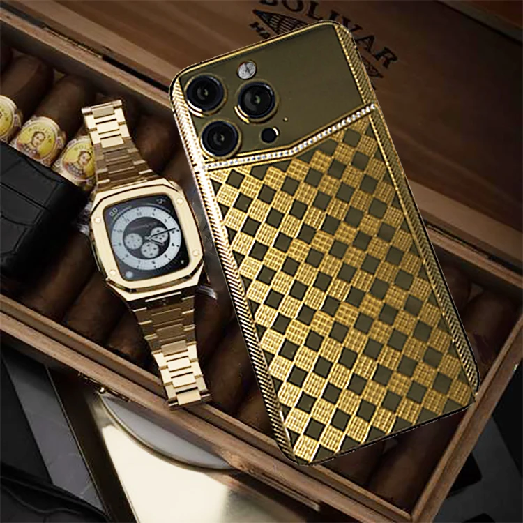 Customized Luxury Gold Housing for iPhone with Logo OEM Available