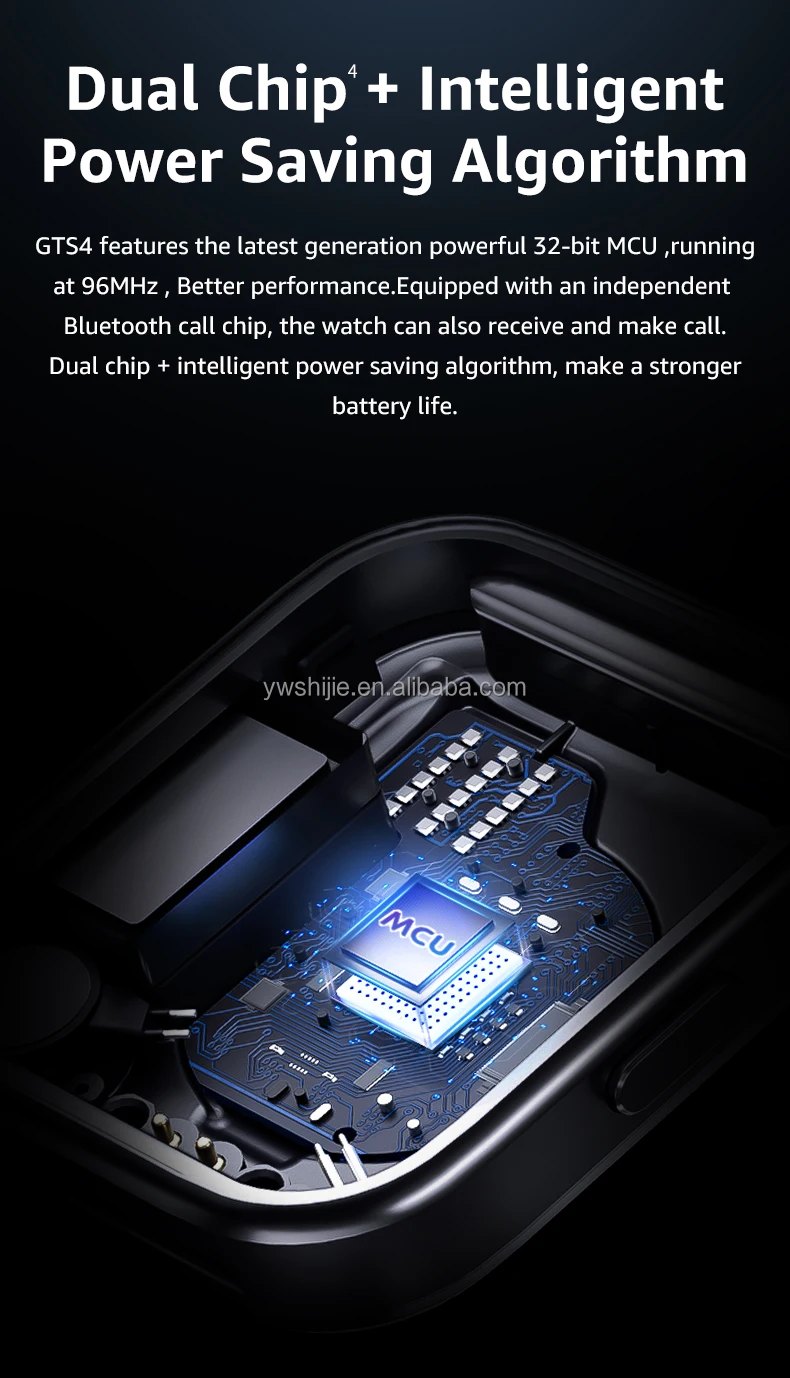 New Arrival 1.69 Inch GTS4 Lithium Battery TFT Screen GPS Position Tracking Smart Watch Bracelet