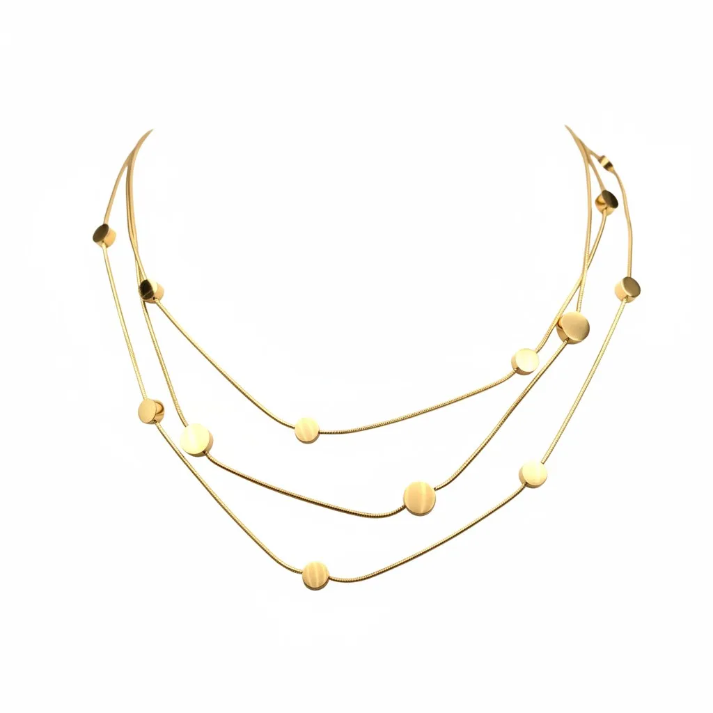 Triple Strand Stainless Steel Choker Necklace