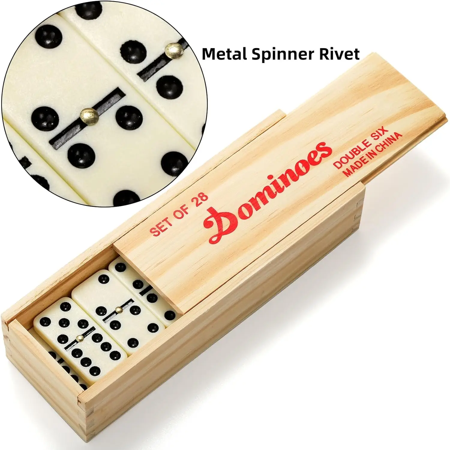 Sliding Lid Wood Dominoes Box for Adult Natural Wooden case Packing ...