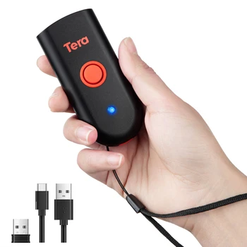 Teraワイヤレスバーコードスキャナー1Dミニポケット防水3-in-1