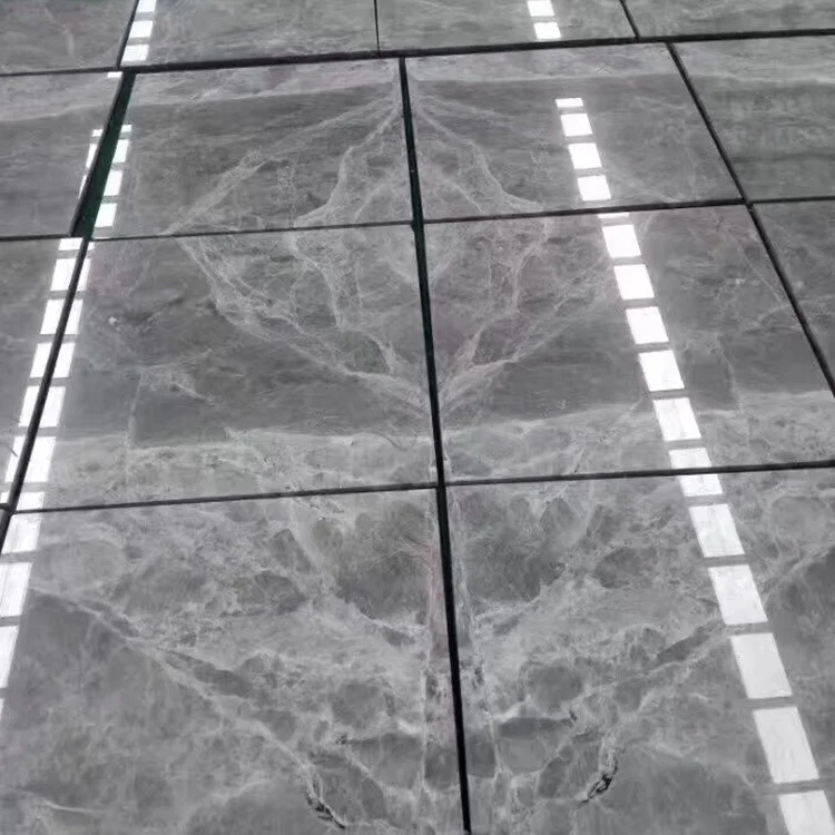 Gạch ốp lát bằng đá cẩm thạch màu xám bạc cao cấp, kích thước 60*60 cm, dùng cho sàn và tường trong nhà