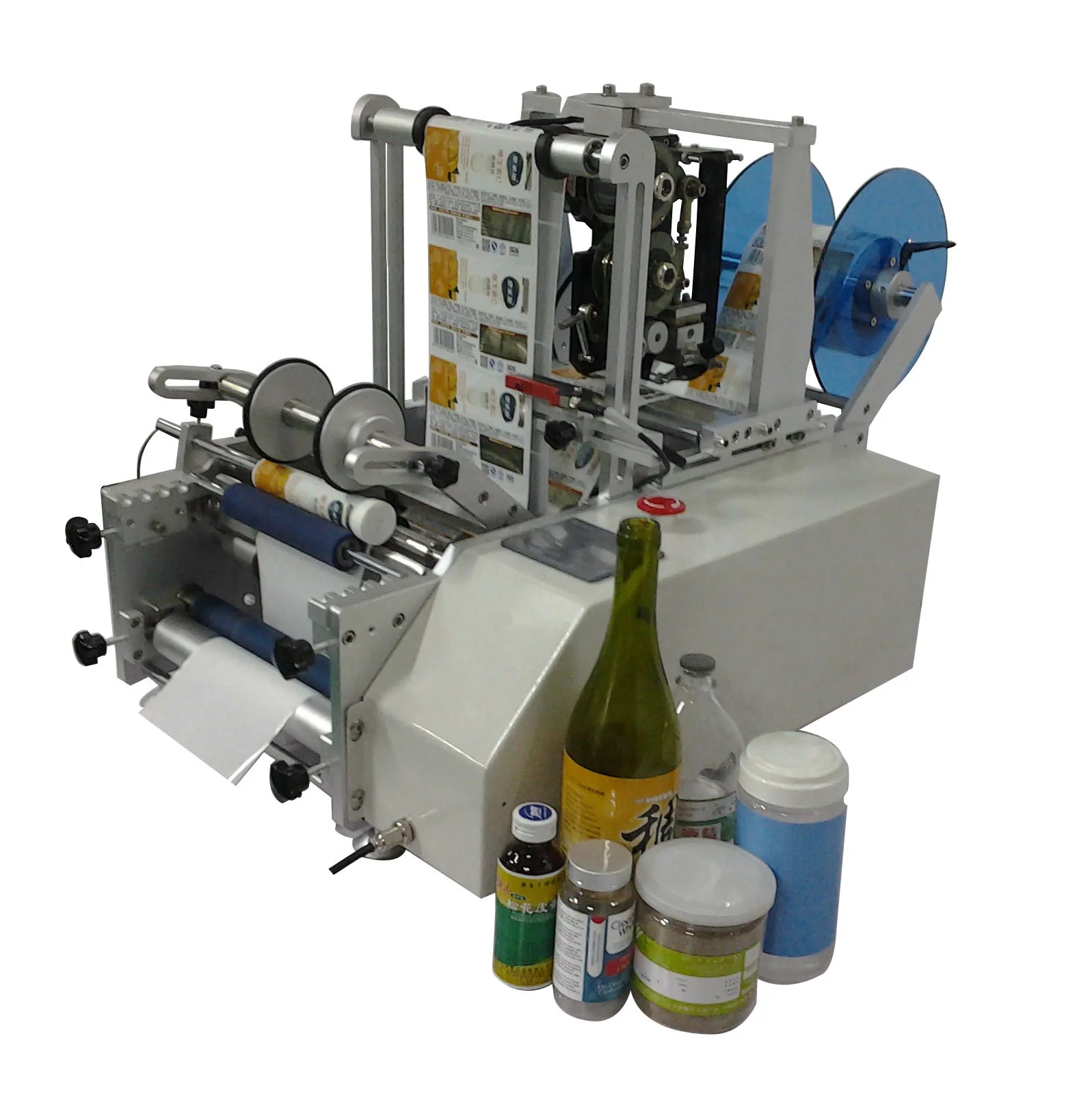Automatic Round Bottle Flat Bottle Two Sides Two Sticker Labeling Machine Double Sides for Plastic Round Bottle