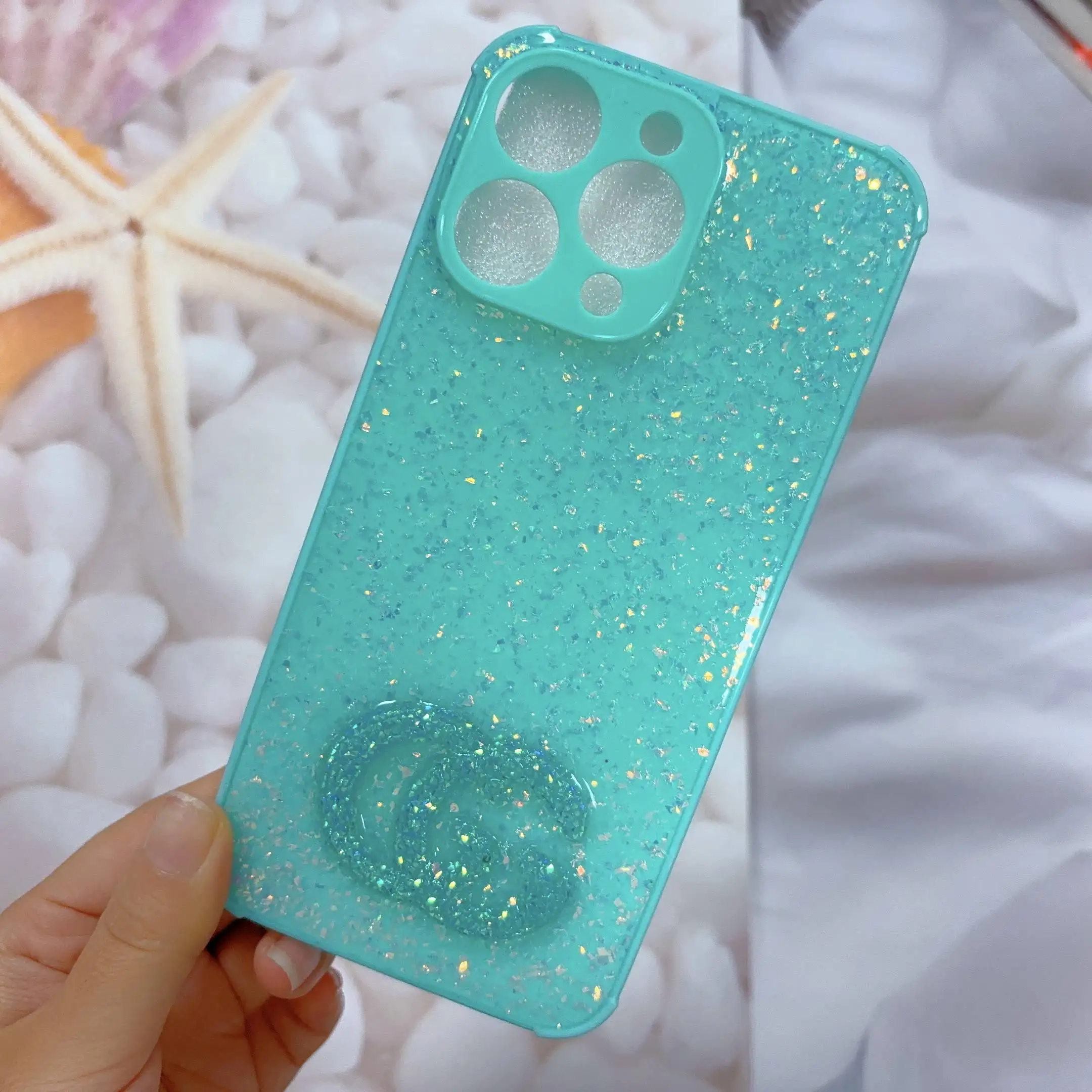 Customisable Girls Glitter Phone Case Shell Shockproof Cute Phone Cases for IPhone Oppo Itel Tecno Huawei