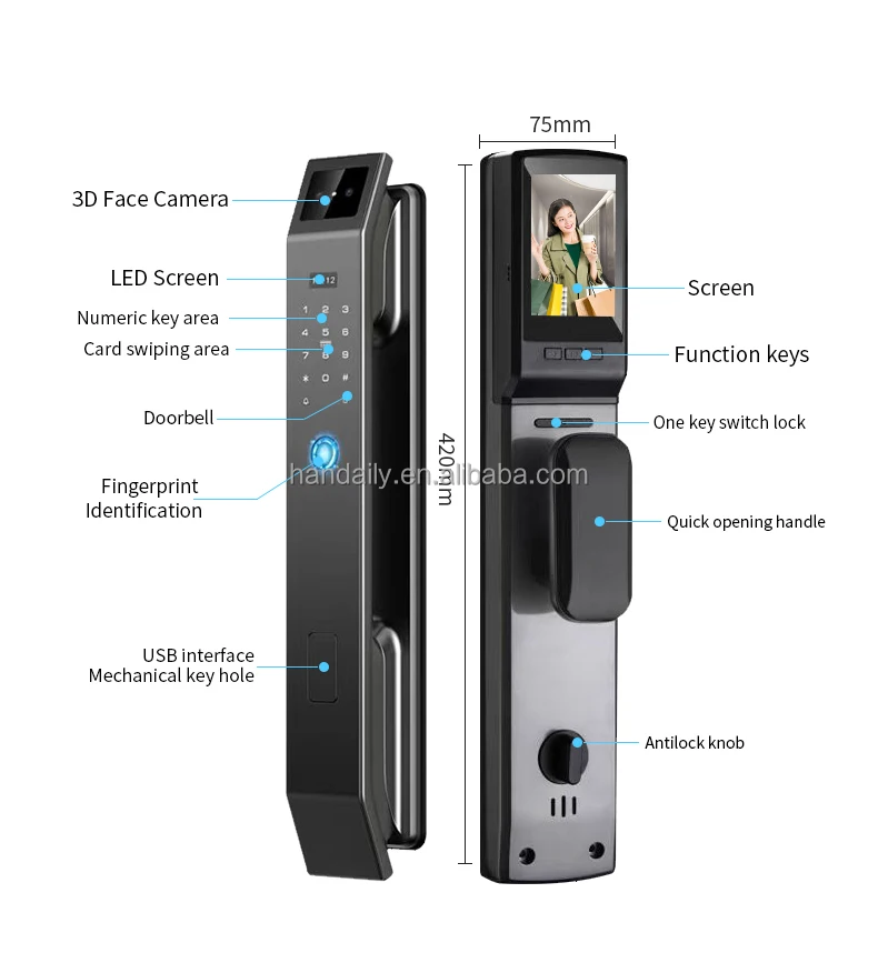 3D Face Recognition Smart Door Lock - Secure & Convenient