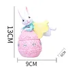 Pink egg kicking yellow rabbit
