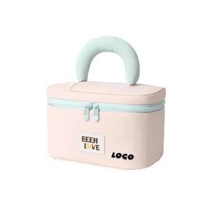 New Fashion Large Capacity Portable Cosmetic Bag Custom Logo Toiletries Brush Storage Box Travel Handle Makeup Cases for Women