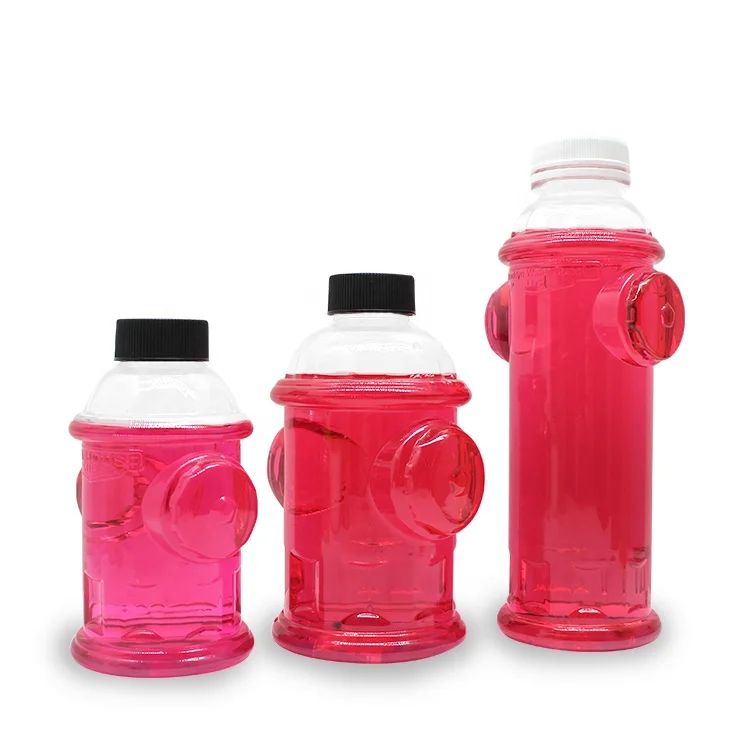 Fire Hydrant Shape 300ml 460ml 470ml Juice Beverage Bottle Packaging Clear Plastic PET Bottle