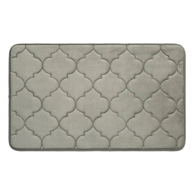 Environment Friendly Coral Velvet Non Slip Bathroom Mat Solid Color Indoor And Outdoor Doormat