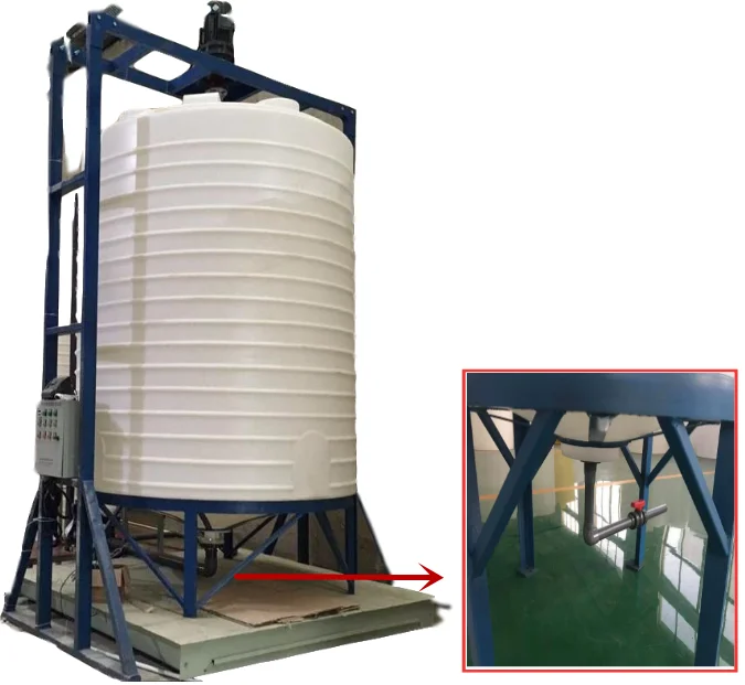 500L Cone Type Plastic Water Tank with Metal Stand & Valve - OEM