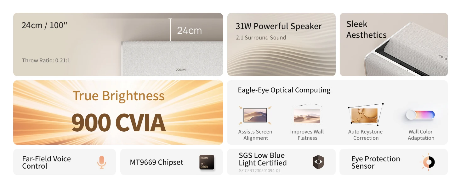 XGIMI M1 UST Projector - 900CVIA Lumens, 1080p FHD Smart Proyector