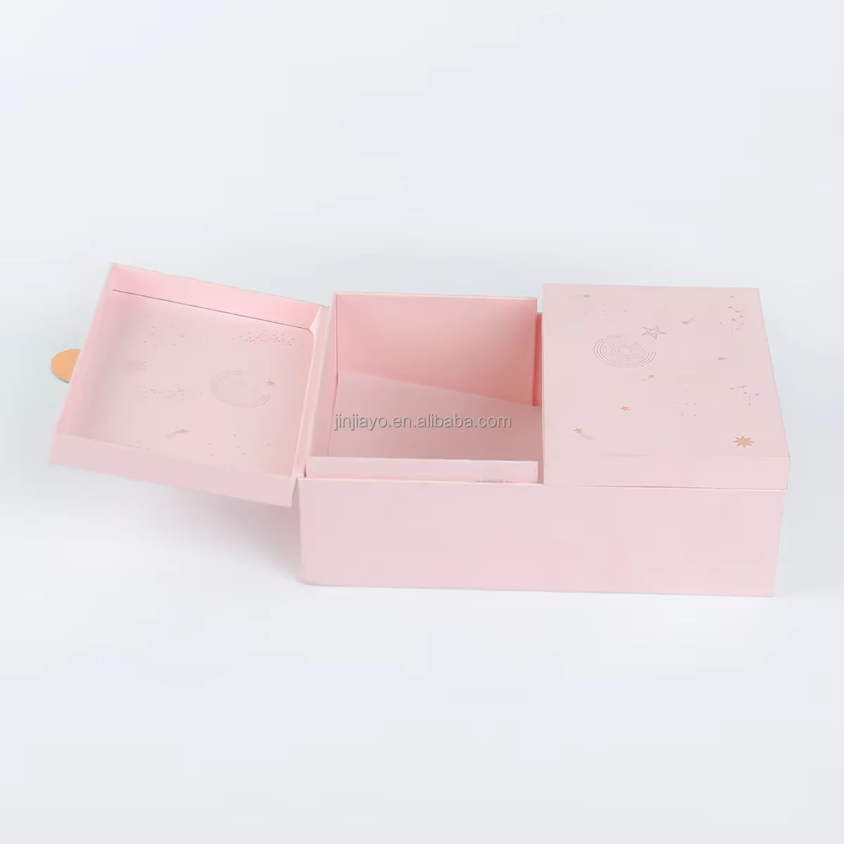 תיבת אריזת מתנה מותאמת ליום האהבה, דפוס זהב חם, תיבה מגנטית ממוחזרת עם עיצוב פתיחה כפולה וסגירה ממופנחת