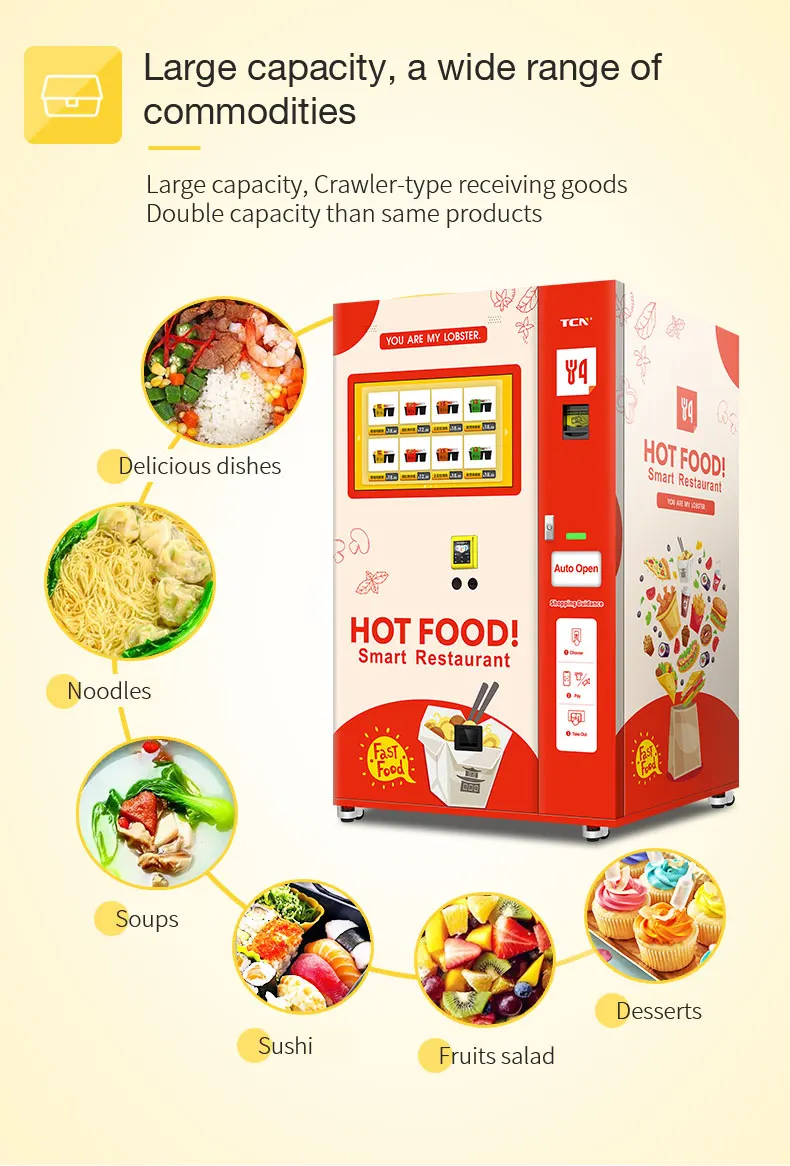 TCN Automatic Maquina Expendedora Fast Hot Food Hamburger Vending Machine for Sale