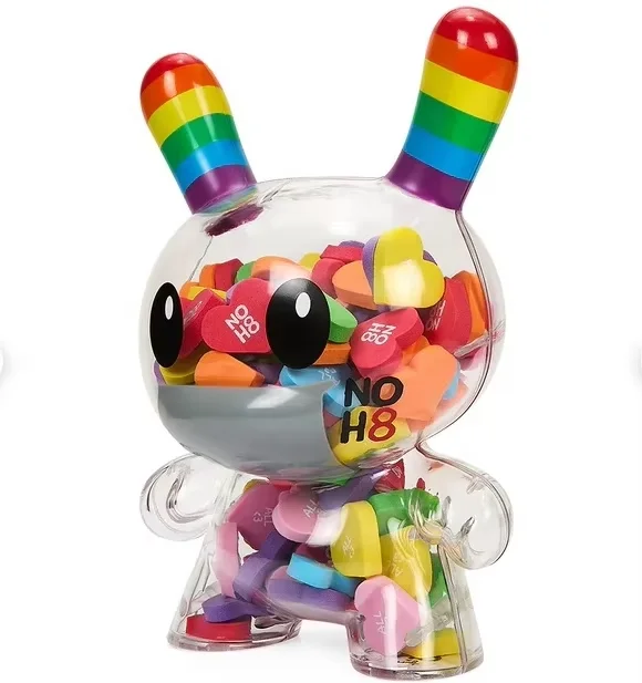 Custom Mini Bear Coloring Figure High Quality PVC Designer Figurine Transparent ABS Plastic Colorful Transparent Toy Animal