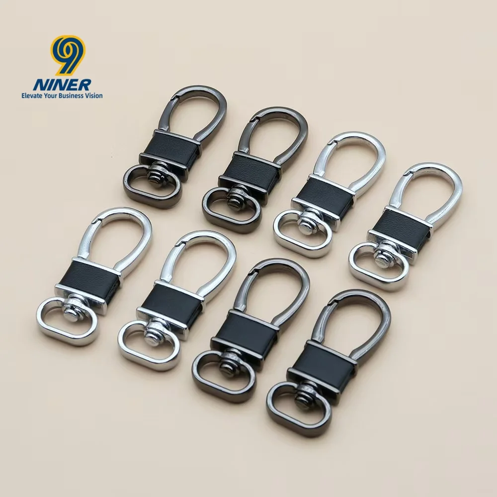 Lead alloy leather car key buckle, business key bag, metal key buckle wholesale, customizable corporate logo