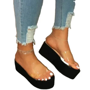 Fashionable Women's Clear High Heels Sandals Summer Beach Sandal Female Lady Sandal