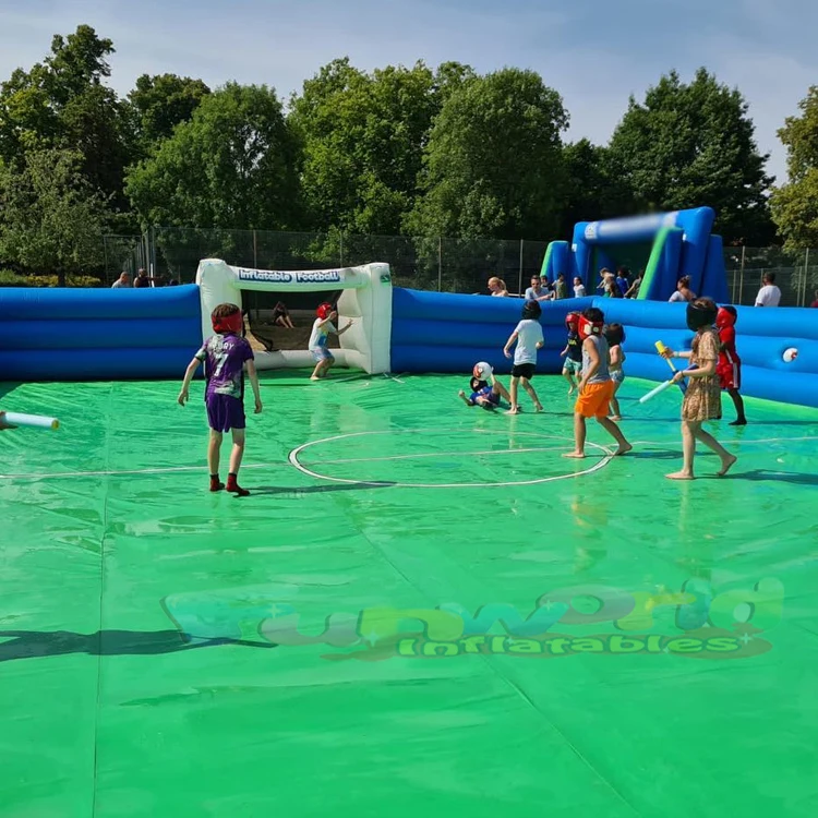 Commercial grade human outdoor entertainment sport game juex gonflables inflatable soccer field soapy football pitch