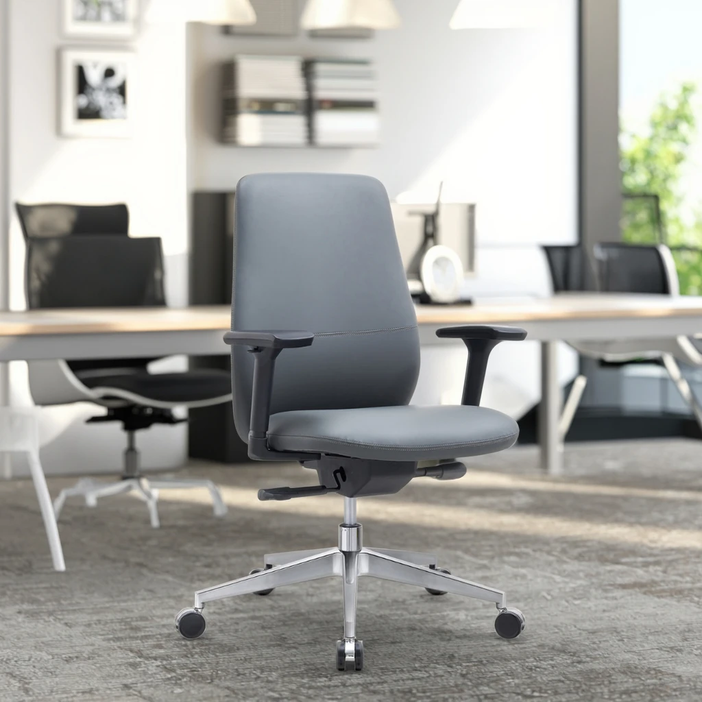 Multi-functional Operator Chair Slide Function PU Arm Pads Tension Control Conference Table Companion 4