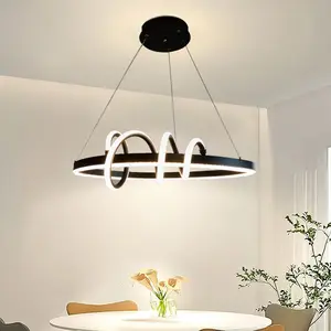 New Ring Restaurant Chandelier High-end Art Creative Intelligent Dining Room Table Lamp Nordic Personality bar Lamp