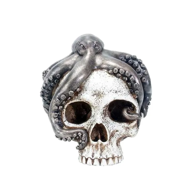 海のモンスターの巨大なタコの像とポリレジンヴィンテージヒューマンスケルトンヘッド Buy 巨大なタコ像 骸骨頭 ハロウィーンの装飾 Product On Alibaba Com