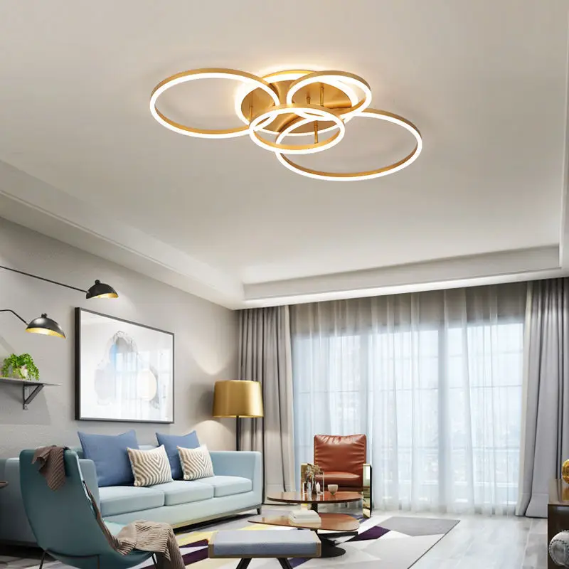 Modern LED Circle Rings Ceiling Light for Living Room Bedroom Study Room Ceiling Lamp