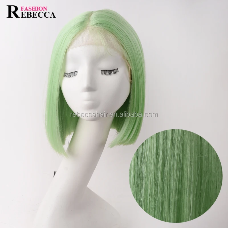 Rebecca Fashion hd Cheap Short Lace Front Synthetic Hair bob Wigs