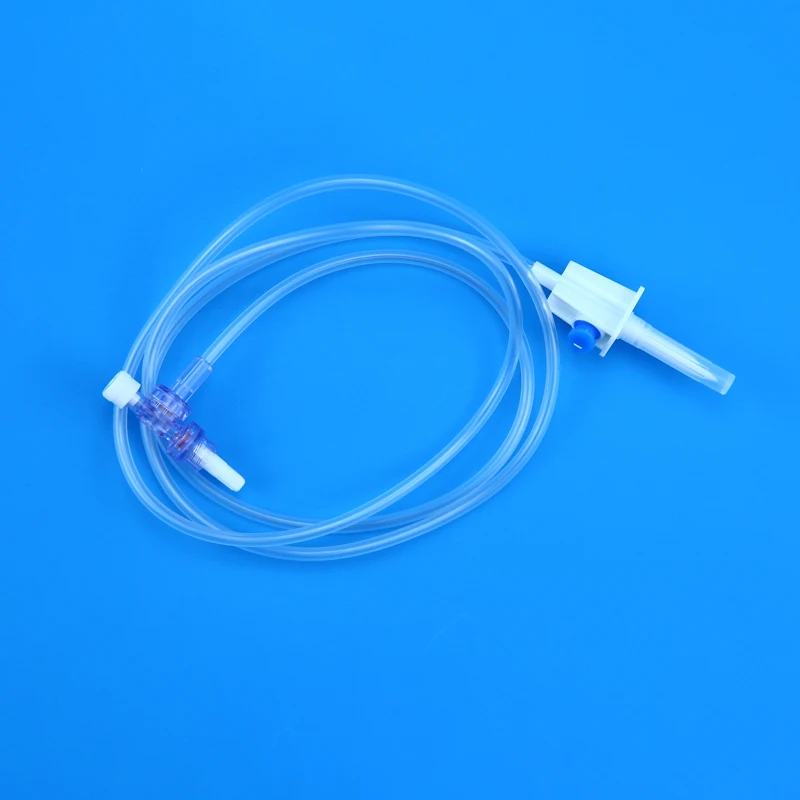 医疗器械医疗三通阀输液管三通旋塞,带无针连接器延伸管
