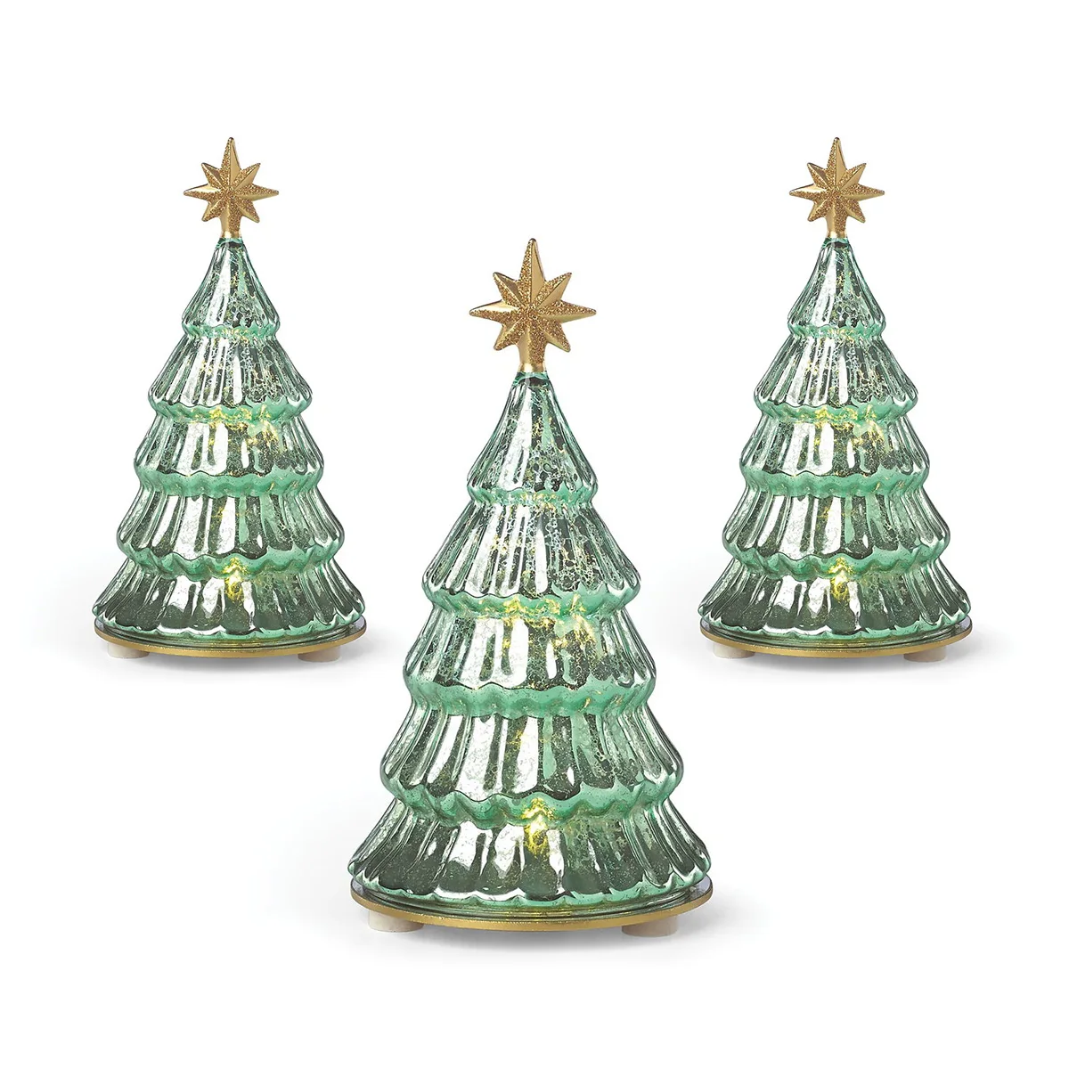 Hot selling LED Decorative Battery Operated LED Light Christmas Glass Tree Table Lamp supplier