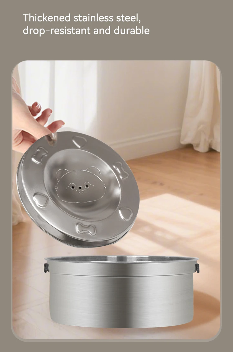 NEW Spill-proof Dog Bowl No Spill Raised Dog Food Bowl Stand Stainless Steel Food and Water Bowl Set Pet Feeding Station details
