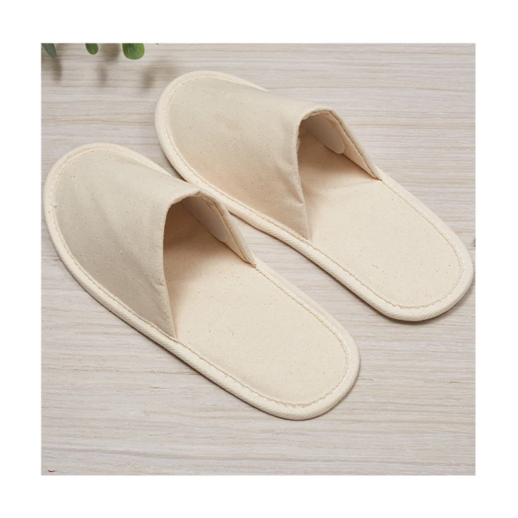 Wholesale Sustainable Degradable Hotel Airline Slipper Eco-friendly Slippers Cotton Linen Slippers for Men and Women supplier