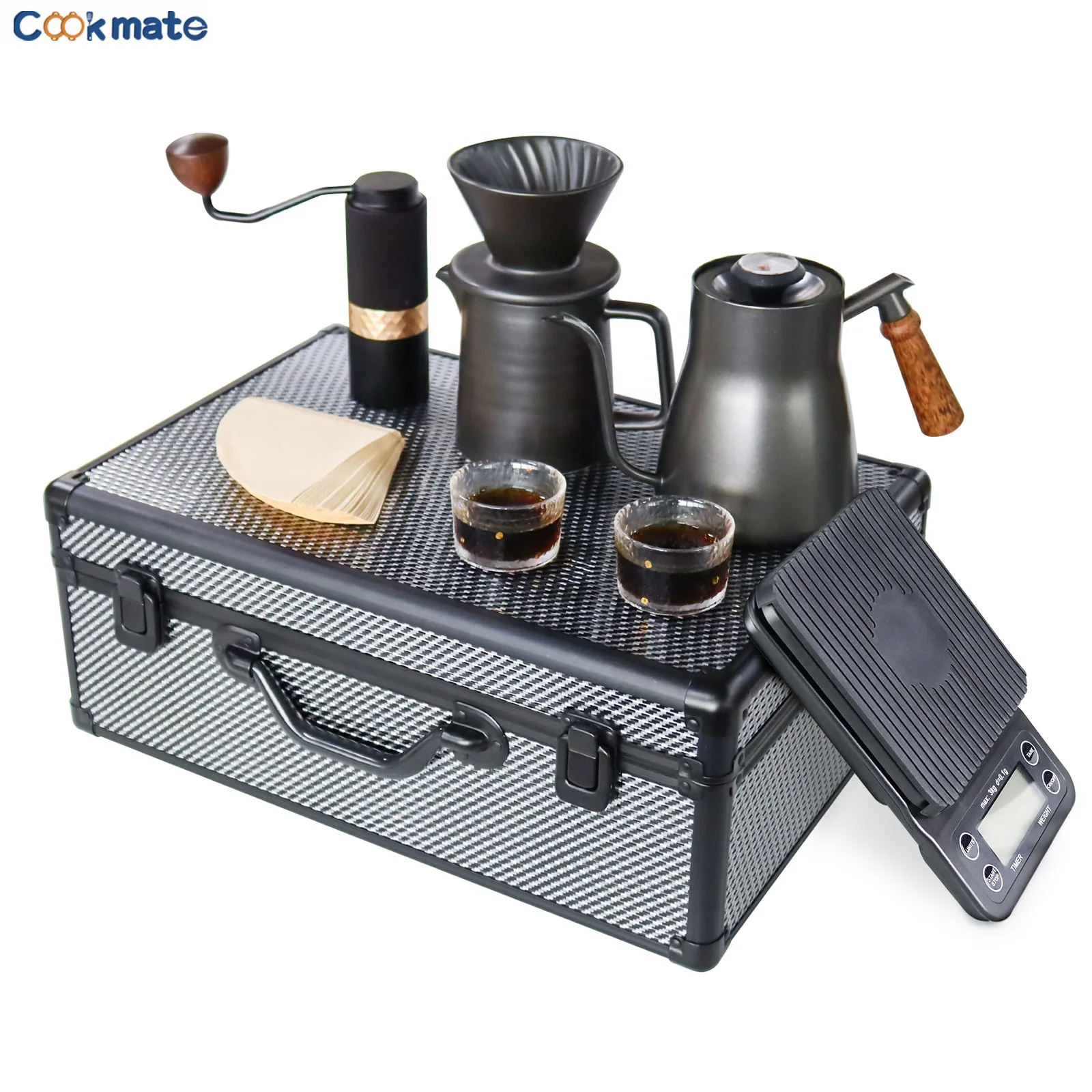 Buy V60 Low Price New Design Camping Coffee Travel Bag Drip Set Pour Over Portable  Coffee Set With Kettle Filter Glass Cup Tea Set from Sunmate Industrial  Company Limited, China