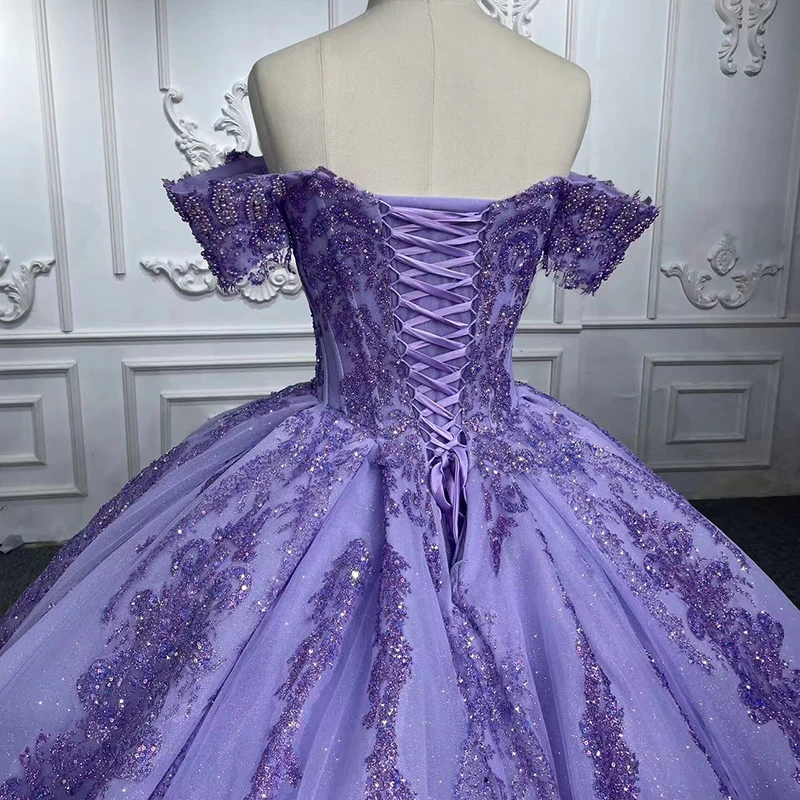 fitted lace wedding dress Spaghetti Straps Lilac Lace Long Prom Dress Modest Party Dress Evening –  SELINADRESS main image 0